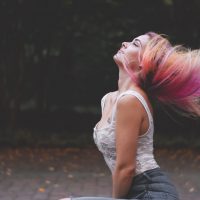 Rainbow in her hair