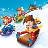 Snap Crackle Pop sledding